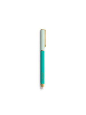 Teal Colorblock Snap Cap Pen