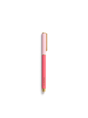 Pink Colorblock Snap Cap Pen