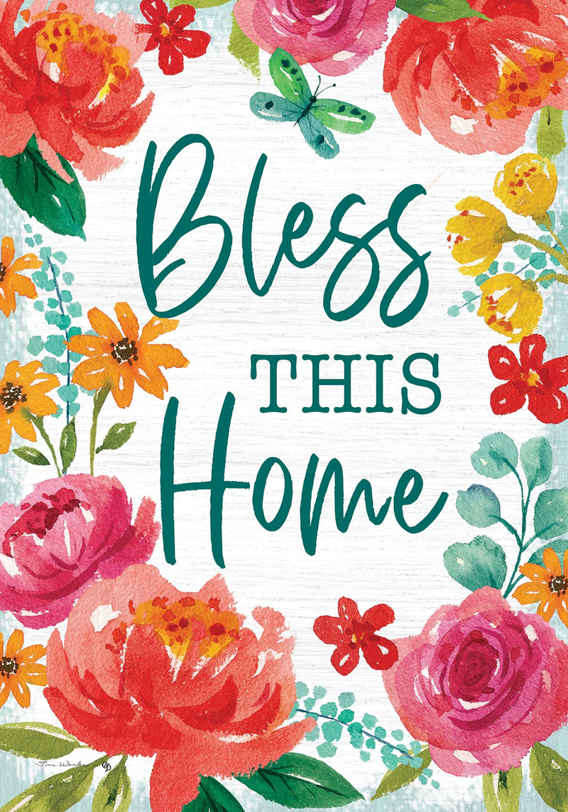 Blessed Floral Garden Flag