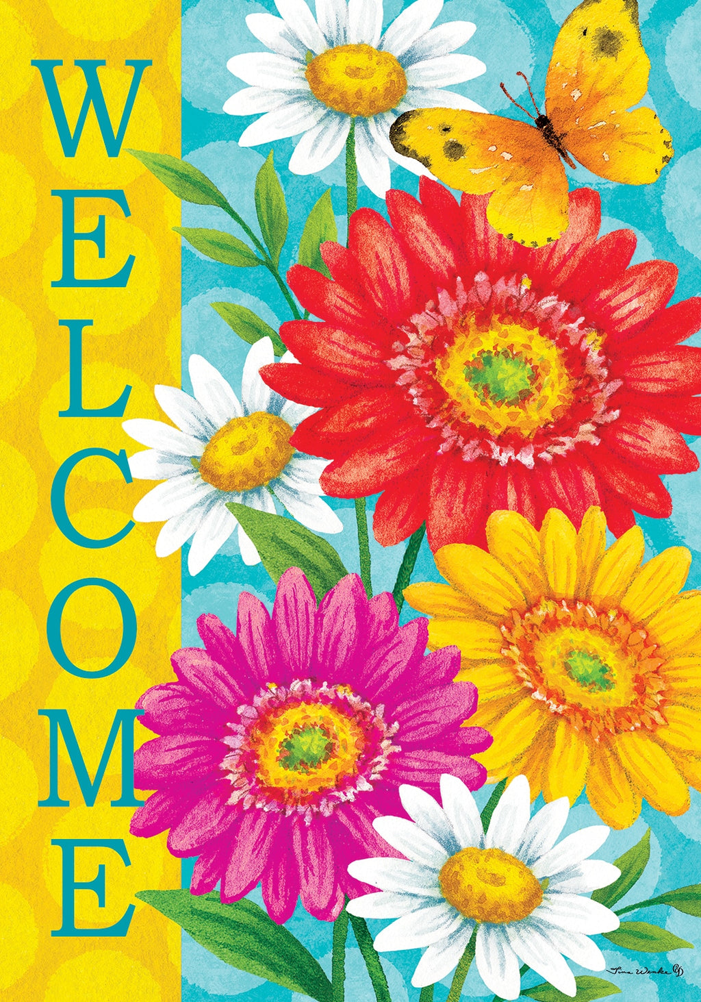 Happy Gerberas Garden Flag
