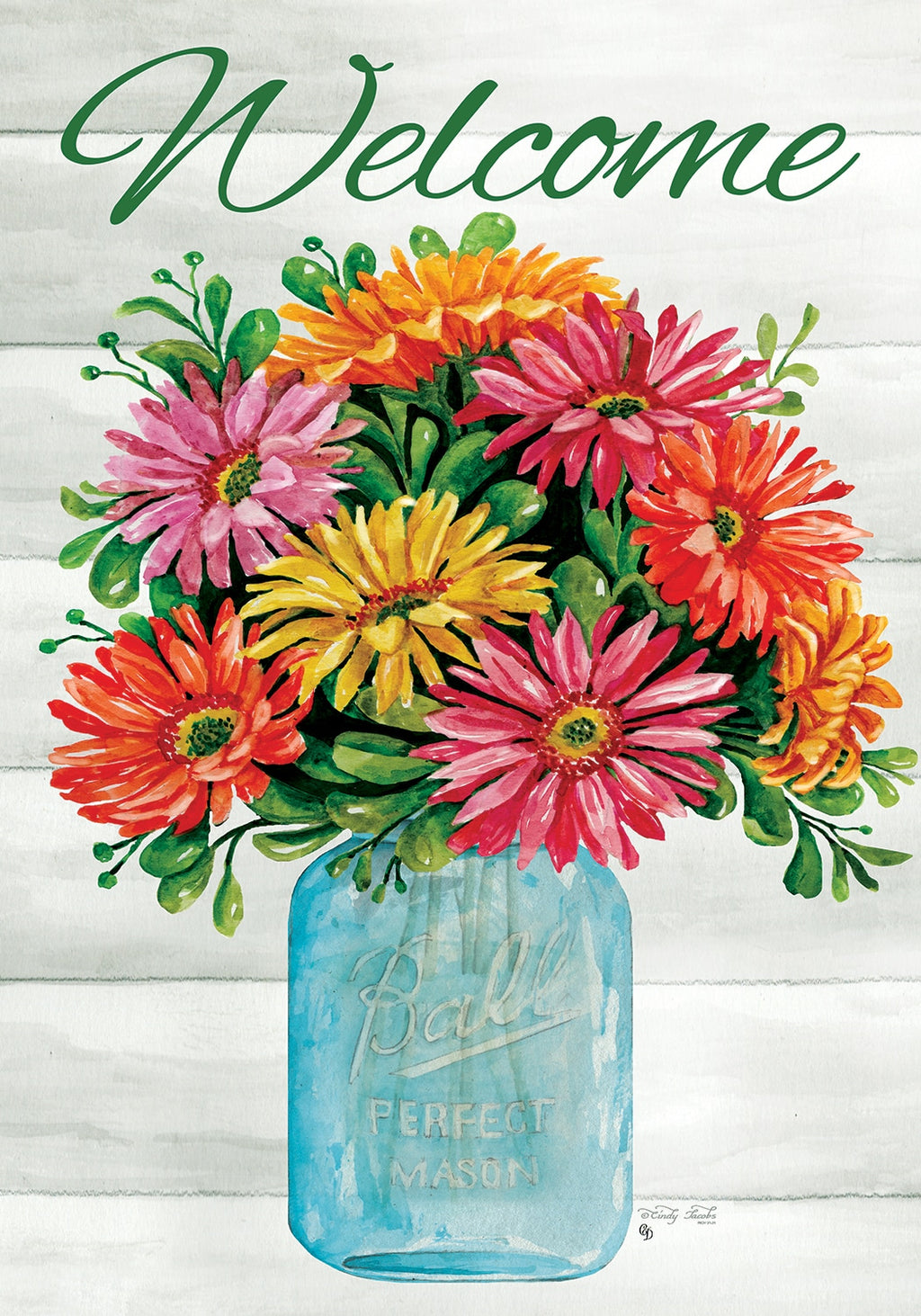 Gerbera Jar Garden Flag