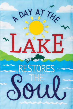 Lake Soul Applique Garden Flag
