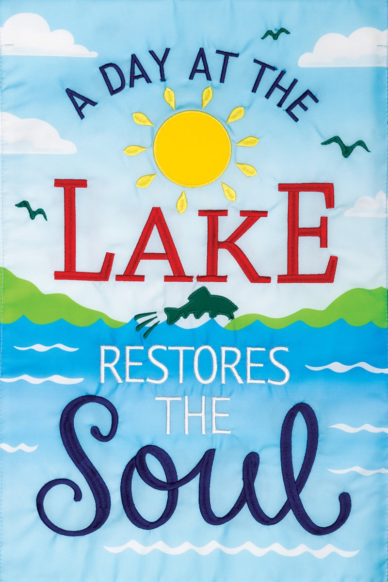 Lake Soul Applique Garden Flag