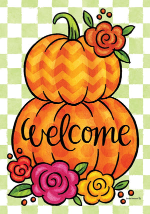 Floral Pumpkins Garden Flag