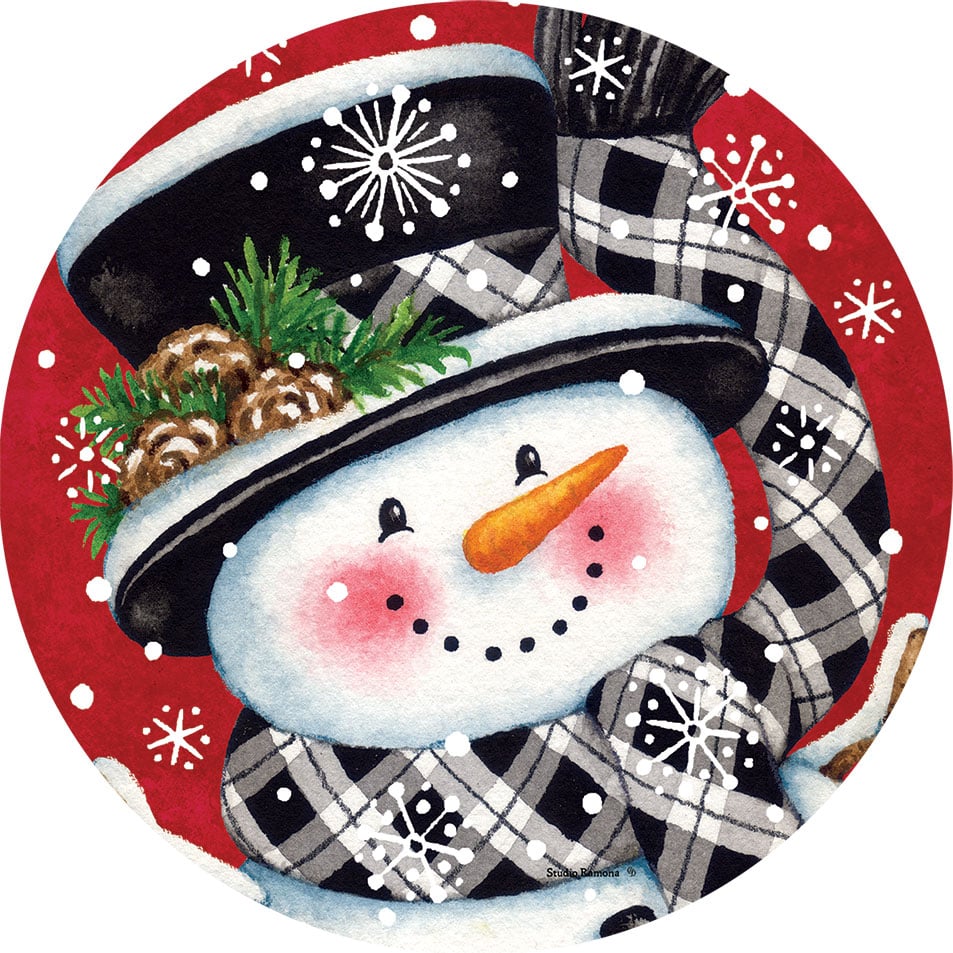 Black & Red Snowman Accent Magnet