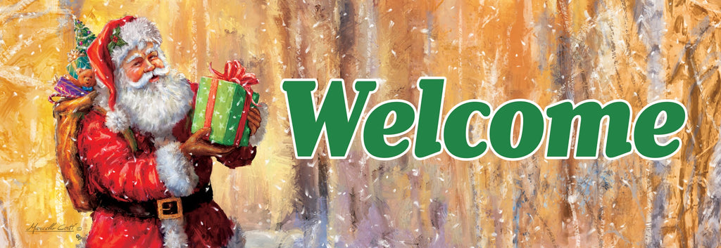 Santa On Gold Signature Sign