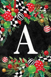 Christmas Swag Monogram Garden Flag