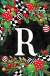 Christmas Swag Monogram Garden Flag