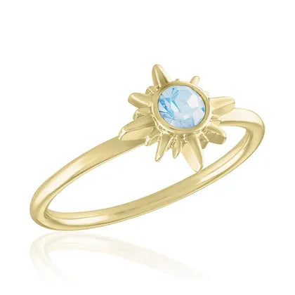 White Opal Sun Gold Layers Ring