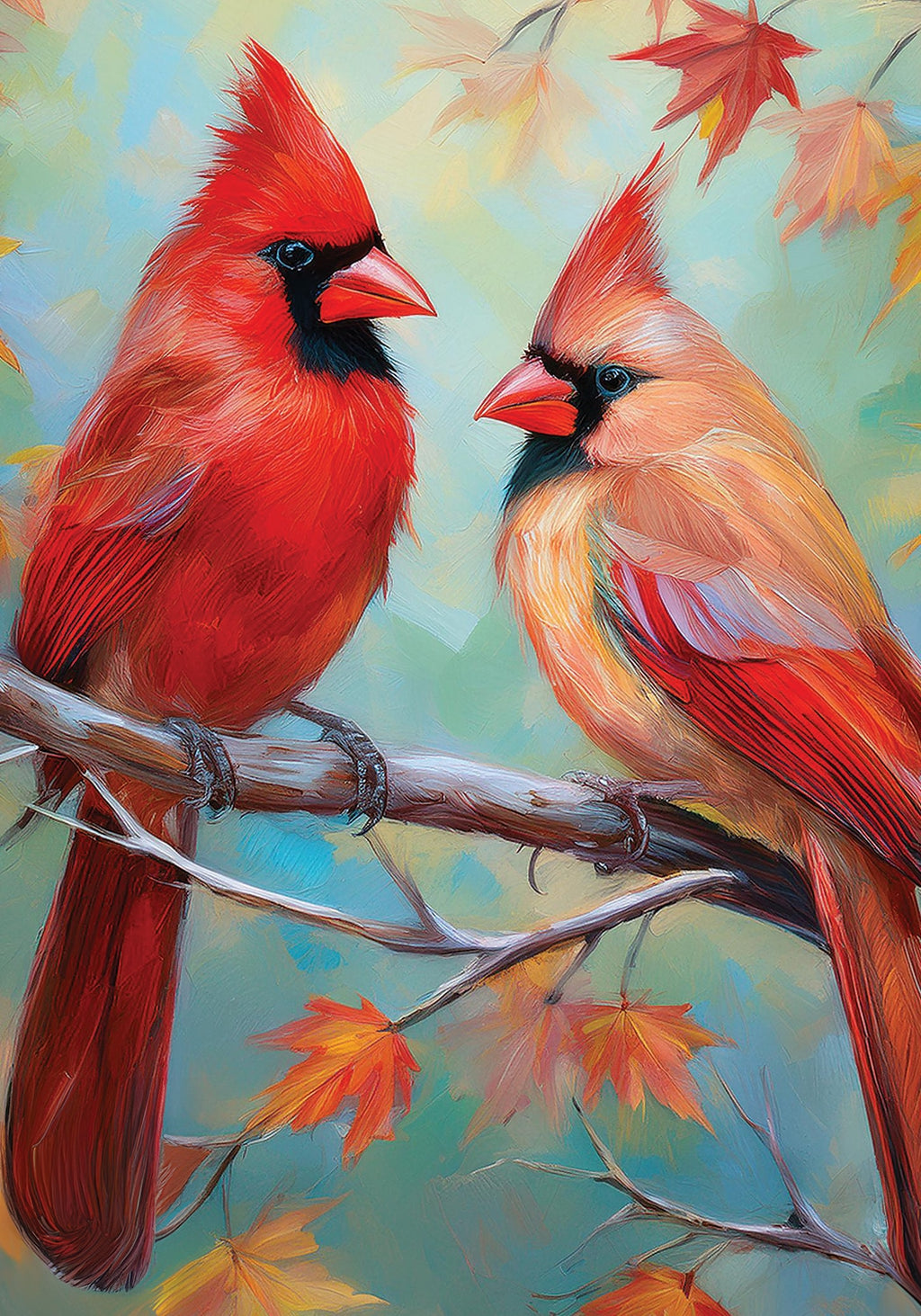 Cardinal Couple Garden Flag