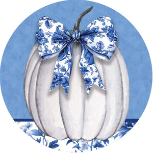 Blue & White Pumpkin Accent Magnet
