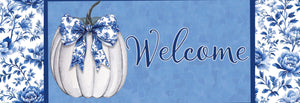 Blue & White Pumpkin Signature Sign