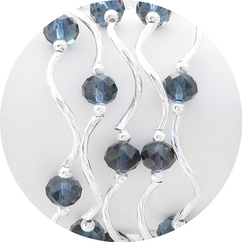 Indigo Color Story Gemstones + Crystals Beaded Stretch Bracelet
