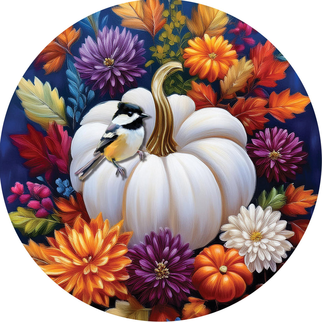 Mums & Chickadee Accent Magnet