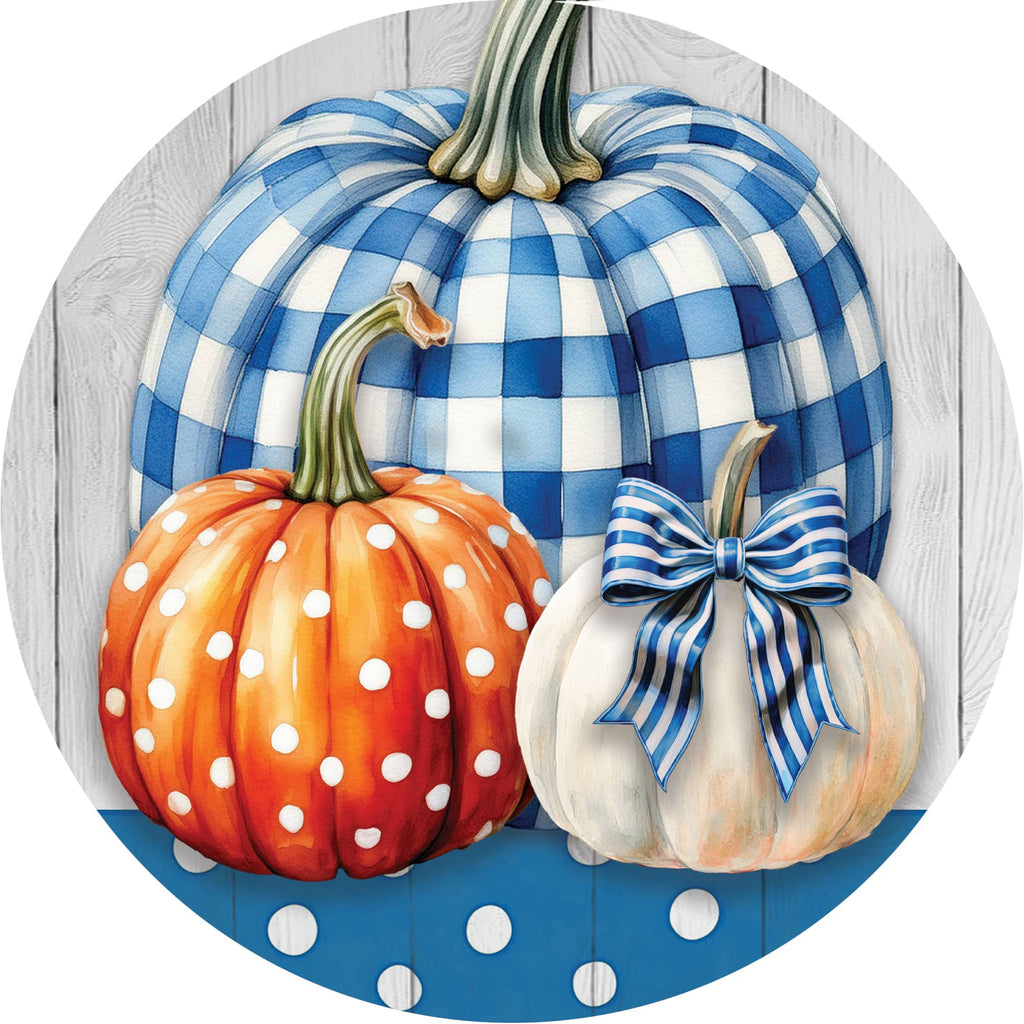 Gingham Pumpkin Stack Accent Magnet