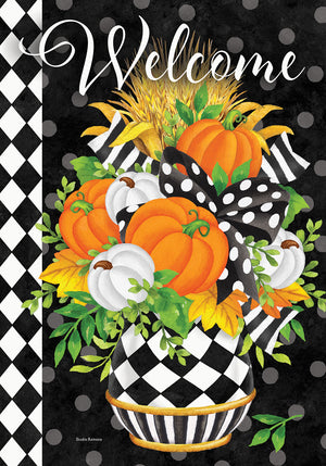 Black & White Planter Garden Flag
