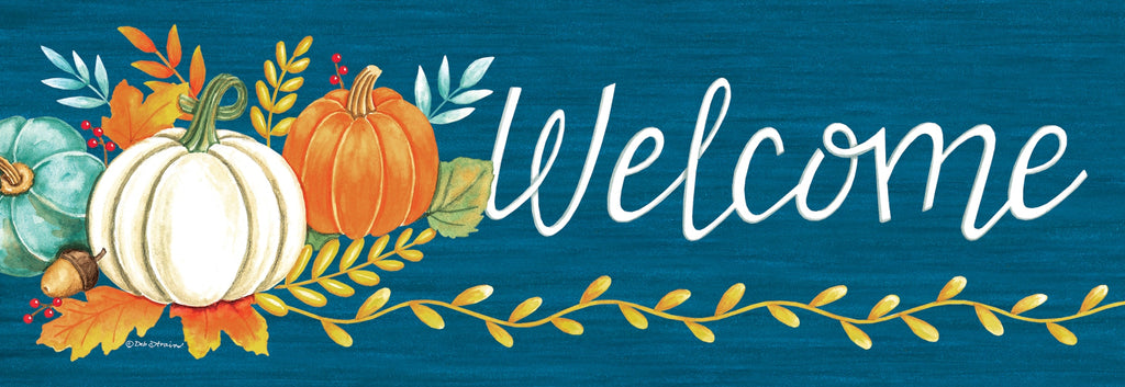 Striped Pumpkin Wreath Signature Sign