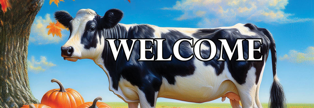 Cow & Pumpkin Signature Sign