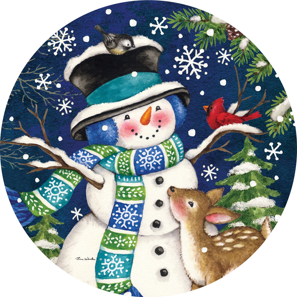 Woodland Snowman Accent Magnet