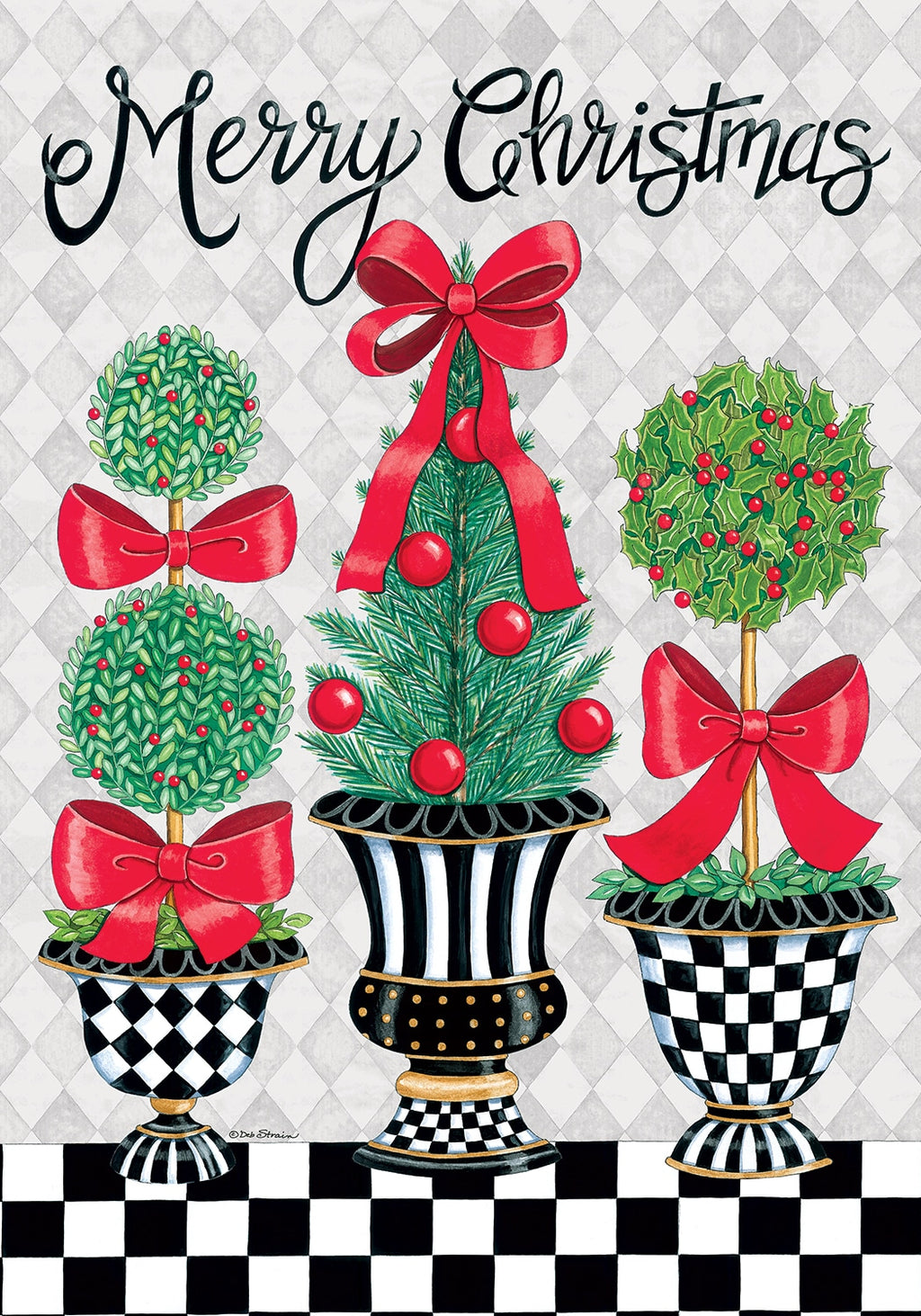 Christmas Topiary Garden Flag