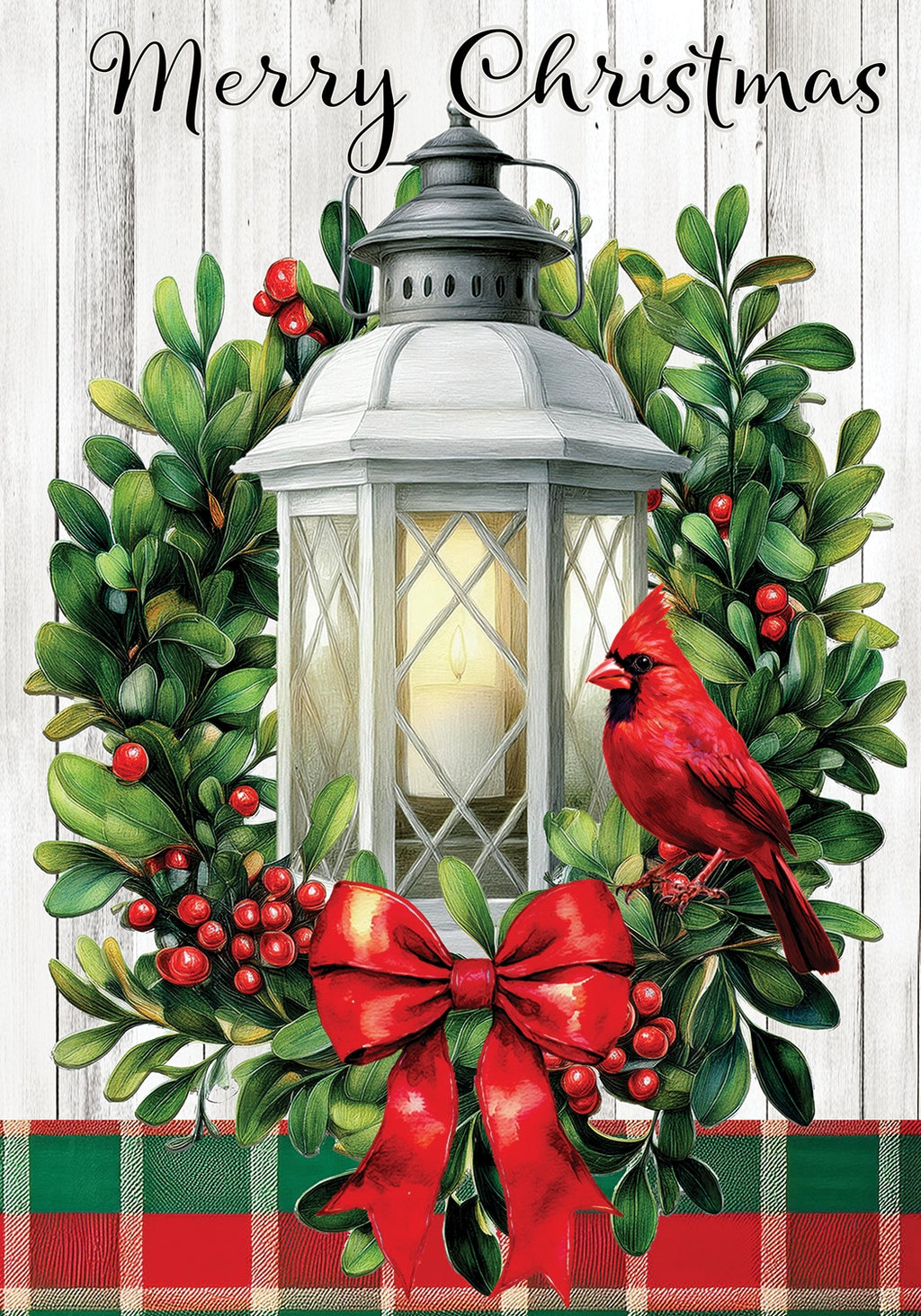 Cardinal Lantern Garden Flag