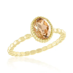 Vintage Rose Oval Gold Layers Ring