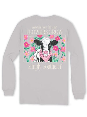 Cow Long Sleeve Simply Southern Tee