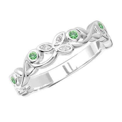 Peridot Vine Infinity Stack Ring