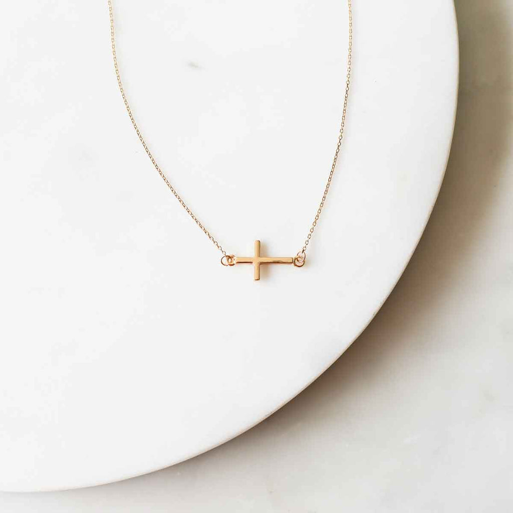 Blessing Cross Gold Necklace