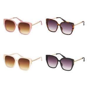 Blue Gem Oversized with Gold Temples Sunglasses