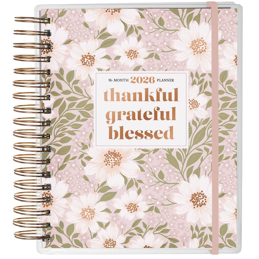 Thankful Grateful Blessed 2026 Wire 18 Month Planner
