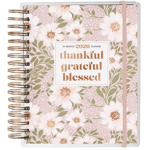 Thankful Grateful Blessed 2026 Wire 18 Month Planner