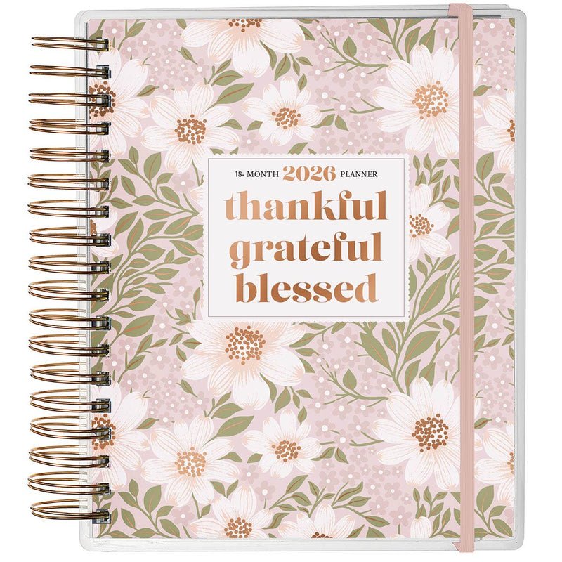 Thankful Grateful Blessed 2026 Wire 18 Month Planner