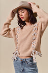 Sweet on Plaid Lace Up Sweater