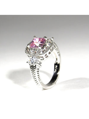 R.S. Covenant Pink Cubic Zirconia & Crystal Unconditional Guarantee Ring