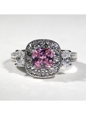 R.S. Covenant Pink Cubic Zirconia & Crystal Unconditional Guarantee Ring