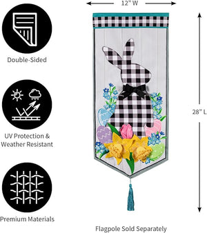 Gingham Easter Bunny Everlasting Impressions Garden Flag