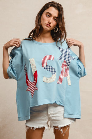 Star Spangled Stitch Patchwork Top