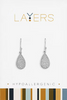 Sandblasted Teardrop Dangle Layers Earrings in Silver