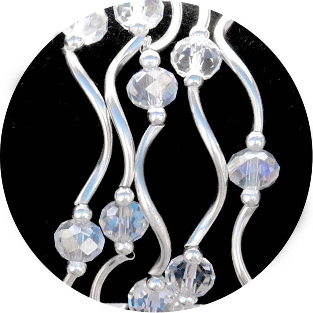 Clear Crystal AB Color Story  Gemstones + Crystals Beaded Stretch Bracelet