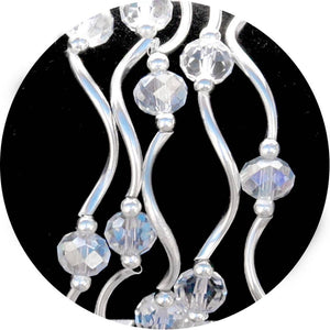 Clear Crystal AB Color Story  Gemstones + Crystals Beaded Stretch Bracelet