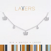 Multi Petite Butterflies Layers Necklace in Silver
