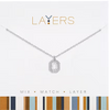 Emerald Cut CZ Pendant Layers Necklace in Silver