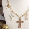 Faith & Heart Multi-Charm Paperclip Chain Necklace