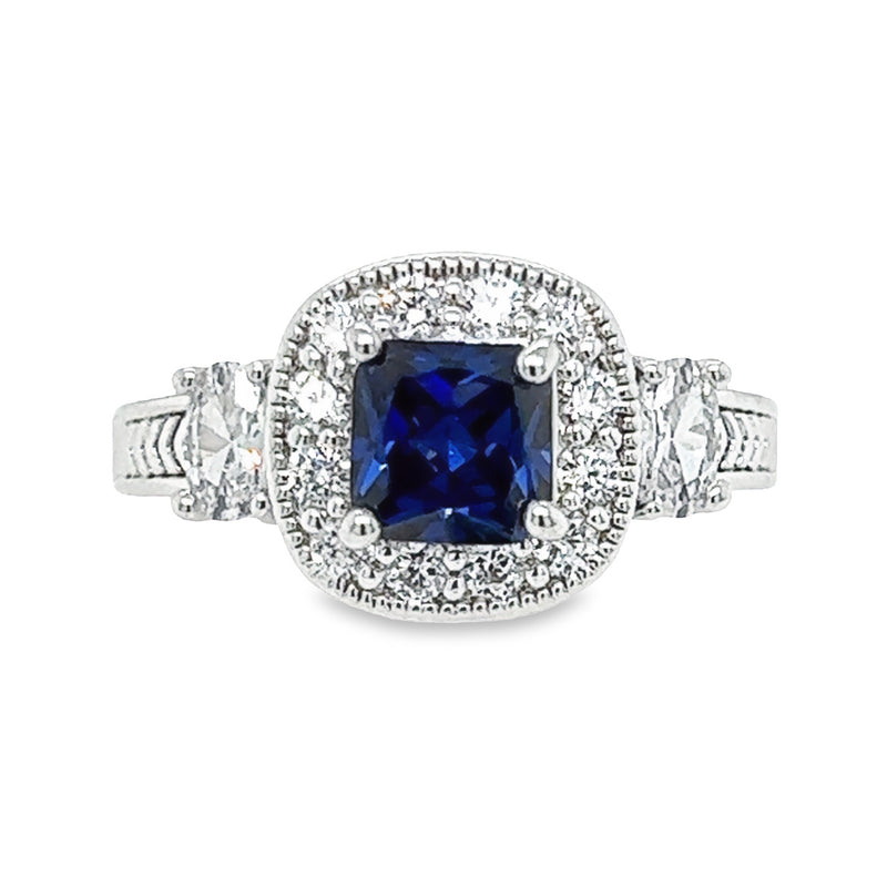 R.S. Covenant Sapphire Cubic Zirconia & Crystals Unconditional Guarantee Ring