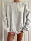 Sunkissed Coconut God Is Good Quilted Pastel Embroidered Pearl Grey Sweatshirt