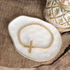 Abide In Me Gold Cross Stretchy Bracelet