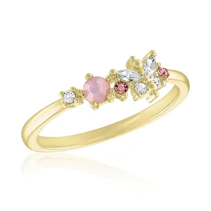 Rose Water Opal Butterfly Gold Layers Ring