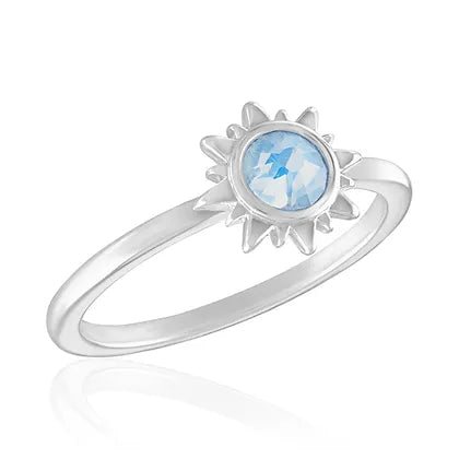 White Opal Sun Stack Ring