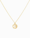 Basketball Cutout Gold Pendant Necklace